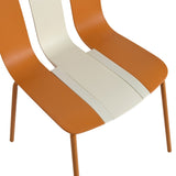 Summer - 4-Pack Modern Striped Color Block Chairs Indoor/Outdoor PP Plastic Seat & Sturdy Metal W3450P322866