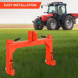 3 Pt Quick Hitch Adapter For Category 1 & 2 W/ Adjustable Bolt Tractor 3000lb,Orange 92087500