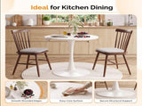 Round Tulip Dining Table, 27.6 Inch Circular Kitchen Table for 2 People, Melamine Laminated MDF 09175946