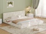 AirFrame King Bed Frame with adjustable Sliding Side Table, 8.7'' Cloud Upholstered Sponge Cushion, 21521371