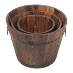 ZUN Outdoor Reinforced And Anticorrosive Wooden Pot Set Of Three 35284296