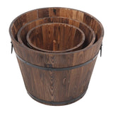 ZUN Outdoor Reinforced And Anticorrosive Wooden Pot Set Of Three 35284296