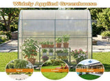 7 x 3.5 x 7 Feet Lean-To Walk-In Greenhouse with 3-Tier Shelves, Waterproof & Sun-Proof PE Wall 08339290