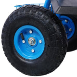 Rolling Garden Scooter Garden Cart Seat with Wheels and Tool Tray, 360 Swivel Seat,Blue W46542629