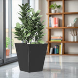 22" H Tall Mental Tapered Planter Large Outdoor & Indoor Garden Plant Pot with Drainage Hole and W3077P276881