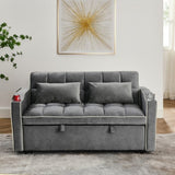 55.51 inch versatile foldable sofa bed in 3 lengths, modern sofa sofa sofa velvet pull-out bed, W2353P151787
