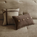 7 Piece Faux Suede Comforter Set Brown Cal King B03597293