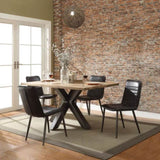 Black and Antique Black Side Chair with Padded Back B062P215497