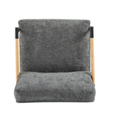 27.56" Modern Accent Chair with Plush Cushions, Minimalist Metal Frame, and Wooden Armrest Design N767P215306R