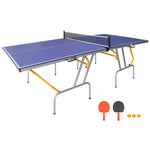 ZUN 8ft Mid-Size Table Tennis Table Foldable & Portable Ping Pong Table Set for Indoor & Outdoor Games 05742076