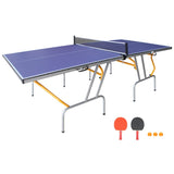 ZUN 8ft Mid-Size Table Tennis Table Foldable & Portable Ping Pong Table Set for Indoor & Outdoor Games 05742076