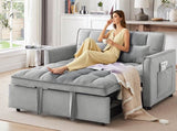55.1-inch 3-in-1 convertible sofa bed, modern velvet double sofa Futon sofa bed with adjustable W2564P445798