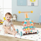 Wooden Baby Walker with 3-Position Adjustable Heights and Smooth Wheels 90890793