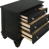 Black 3-drawer Nightstand with Pull Out Tray B062P145467