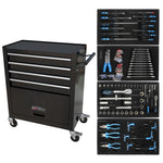 ZUN 4 Drawers Tool Cabinet with Tool Sets-BLACK 12002594