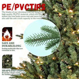 Artificial 7.5ft Green Christmas Tree with 2441 PE/PVC Mixed Branch Tips, 850L warm white led, 32231578