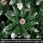 ZUN Christmas Tree 6FT 920 Branches Flocking Spray White Tree Plus Pine Cone 60548961