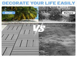 36 Pcs Interlocking Tiles, 12" x 12" HDPE Outdoor Flooring, Patio Flooring Outdoor Waterproof, W1859P507504