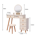 ZUN CRAZY ELF Makeup Vanity Table with Cushioned Stool, Large Capacity Storage Cabinet, 5 Drawers, Large 81142698