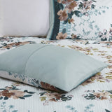 ZUN Full/Queen 5 Piece Cotton Floral Comforter Set with Throw Pillows B035128865