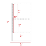 Medicine Single Door Cabinet 35" H, Two Interior Shelves, One External Shelf, Black B097133126