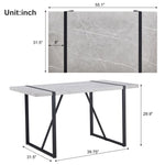 ZUN Modern Dining Table, 55 inch Kitchen Table for 4 People, Rectangular Dinner Table for Dining Room, WF312270AAG