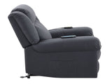 Domana Dark Blue Polished Microfiber Power Nirion Recliner with Lift, Heating& Massage Chair B2726P242436
