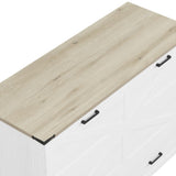 Queen Size Farmhouse Murphy Cabinet Bed with Charging Station, Foldable Platform Bed with Large 10043440