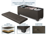 Ottoman Storage Bench, Faux Leather 30" Storage Ottoman Bench, Brown 55449965