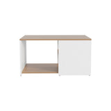 Adele 31" Wide Coffee Table with Three Shelves White - Natural Oak B200P253751