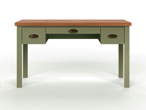 ZUN 53 inch Writing Desk, No Assembly Required, Sage Green and Fruitwood Finish B108P160216