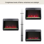 ZUN 23 inch electric fireplace insert, ultra thin heater crystal & realistic flame, remote control W1769110507