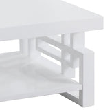 High Glossy White Rectangular Coffee Table B062P145542
