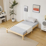 Basic bed frame solid wood color Full 197.2*136*30.5cm wooden bed 01801680