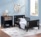 Connelly Reversible Panel Toddler Bed Black/Vintage Walnut B02257225