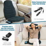 Massage Seat Cushion Back Massager W/ Heat & 6 Vibration Motors For Home 40807389