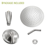 10" Round Rain Shower Head Systems with Waterfall Tub Spout, Brushed Nickel,Wall Mounted shower W1243102465