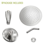 ZUN 10" Round Rain Shower Head Systems with Waterfall Tub Spout, Brushed Nickel,Wall Mounted shower W1243102465