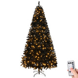 ZUN 7 FT Pre-lit Artificial Christmas Tree, Hinged Xmas Pine Tree with 1250 Branch Tips, 400 Lights and 78587310