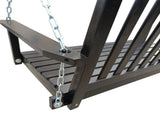 Front Porch Swing with Armrests, Wood Bench Swing with Hanging Chains,for Outdoor Patio ,Garden W49543721