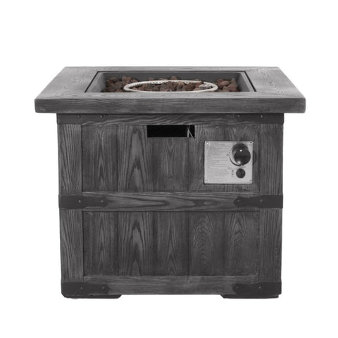 ZUN Outdoor Patio 24.5" H x 30" W Square Gas Burning Concrete Fire Pit - 40, 000 BTU, Fire Pit Table 69895128