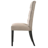 Tan and Vintage Black Tufted Parson Chairs B062P182740