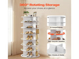 7-Tier Rotating Shoe Rack, 63.8" Shoe Organizer, Freestanding Shoe Organizer for Bedroom, Living 96839424