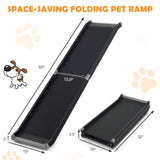 ZUN 63" Pet Ramp,Upgrade Folding Pet Ramp Portable Dog Ramp with Steel Frame 74599686