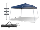 8x8 FT Slant Leg Foldable Canopy Shelter Tent with 4 Solar Color Meteor Shower LED String Lights, 49462696