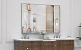 48x32 Oversized Modern Rectangle Mirror with SIlver Frame Decorative Large Wall Mirrors for W708P297399