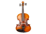 4/4 Solid Wood EQ Violin Case Bow Violin Strings Shoulder Rest Electronic 22611277