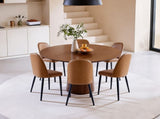 Brown Leather Identities Chair with Metal Legs, Armless Chair Set of 4 for Kitchen, Restaurant, T3967P497835