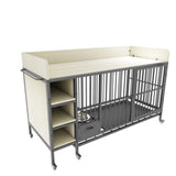 Large pet cage with storage rack, drawers with stainless steel food and water basin, made of iron W3064P245384