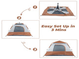240*240*150cm Spring Quick Opening Four-Person Family Tent Camping Tent Brown 40665262